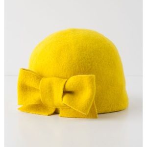 Anthropologie Sunrise Bow Cloche Hat